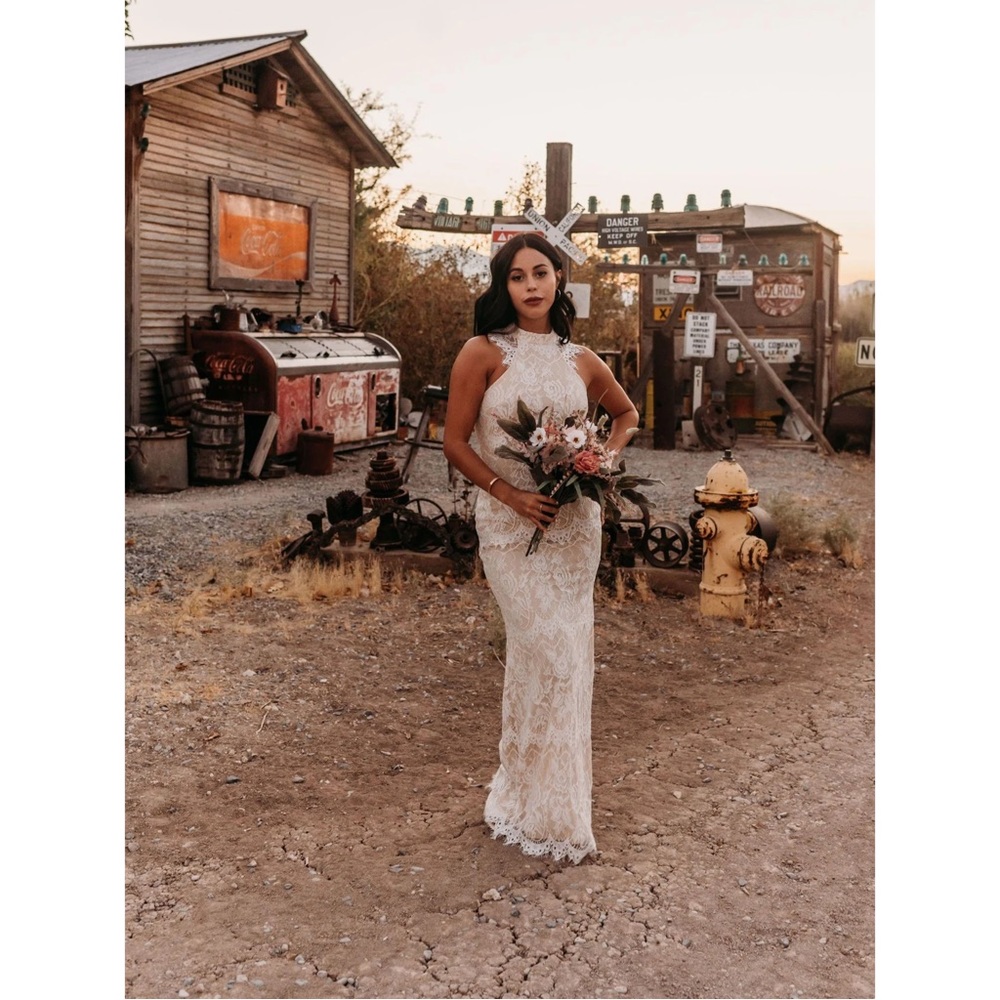 Boho western wedding dress